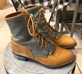 Vintage Justin Lace Up Boots Mens SIZE 10.5 Leather