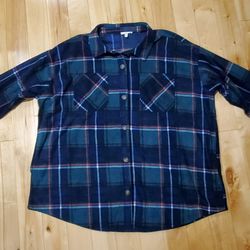 NEW Maurices Plaid Fleece Shacket (2XL)