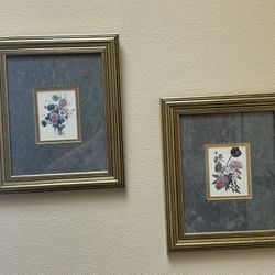 🖼️ Pair of matching prints, framed, matted and with glass. Measure 14”Wx15.5”T Smoke and pet free home PU near Kennewick Walmart 