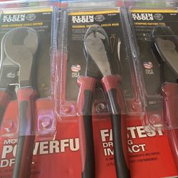 KLEIN TOOLS CABLE CUTTER #J63050 ,DIAGONAL CUTTERS#J248-8, CRIMPING CUTTING TOOL #1005-SEN(( Read Description Please)))
