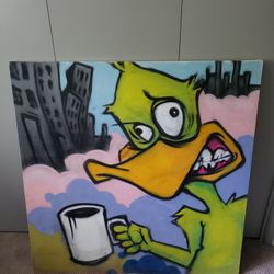 Spray Paint Art- Coffee Duck