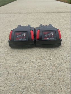 2 Brand New Milwaukee M18 REDLITHIUM 2.0Ah Batteries - Model 48-11-1820 $35 each.