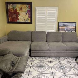 Coddle Aria Fabric Sleeper Sofa with Reversible Chaise Gray