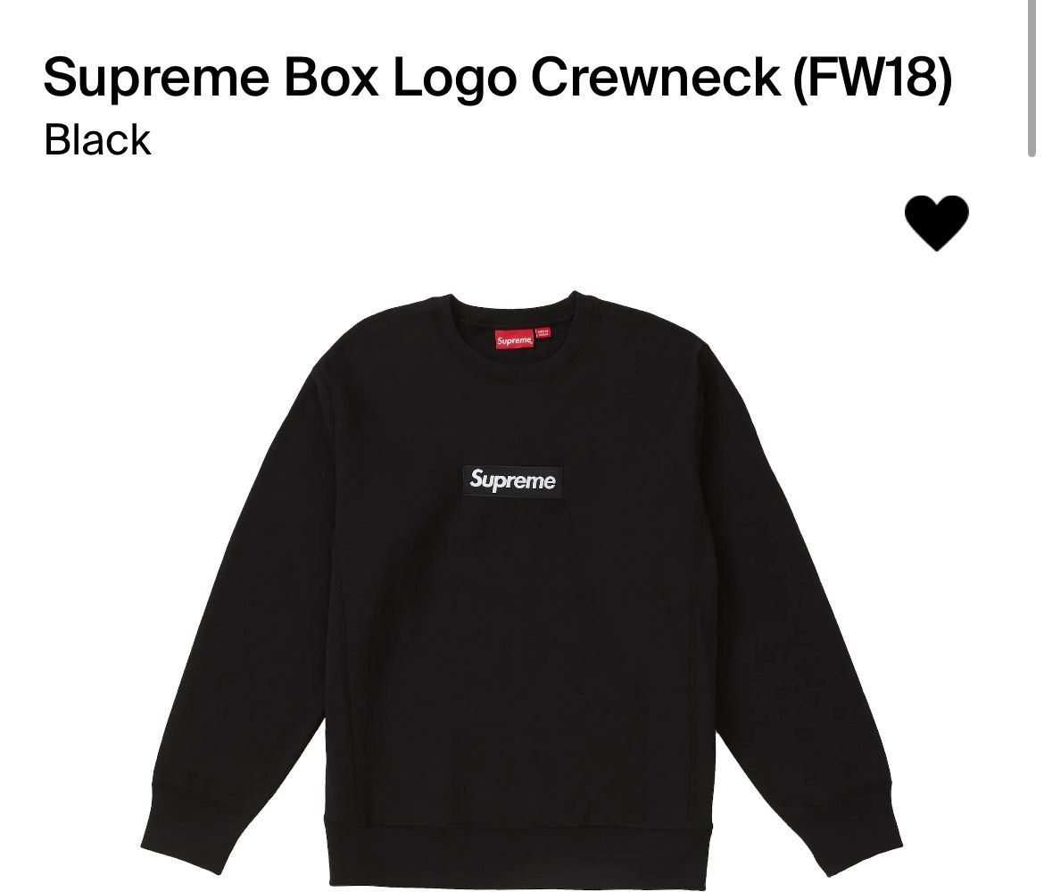 Supreme FW18 Box Logo Crewneck Size L