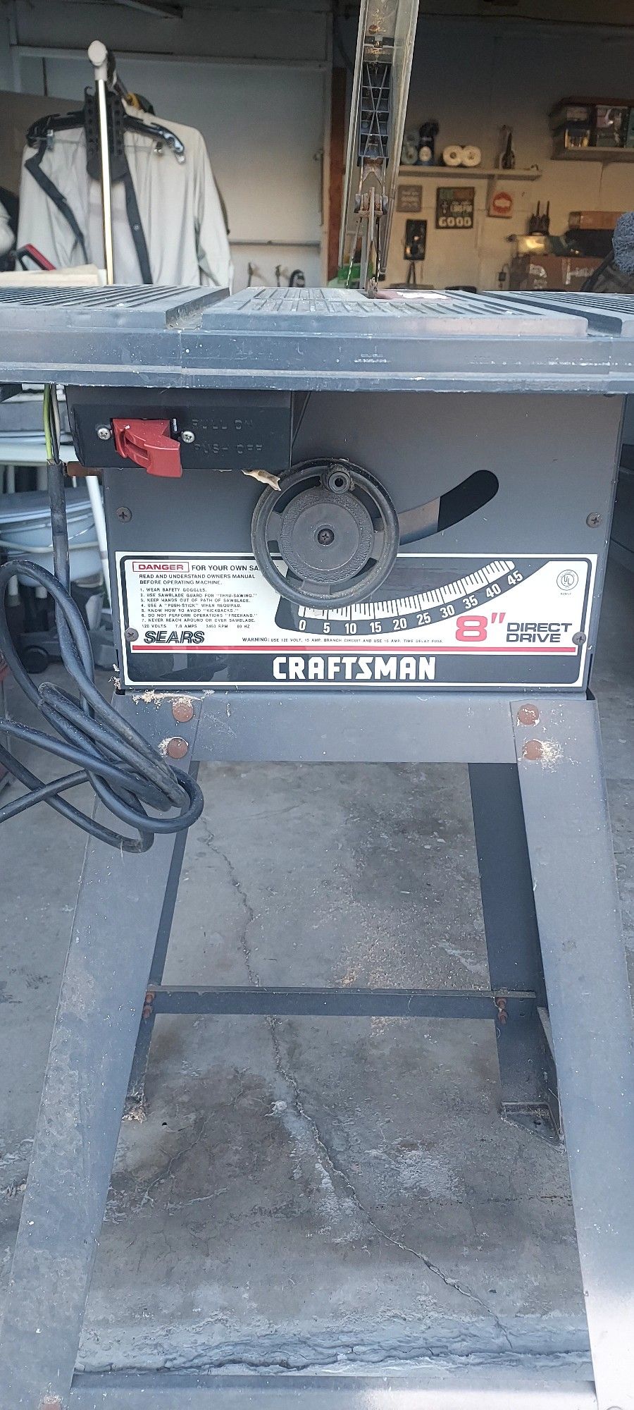 Craftman Table saw. Old