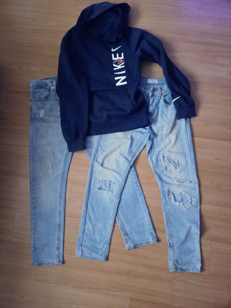 Boy's Nike Hoodies And Levi's Jeans