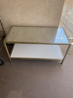 Small Light Metal Glass Coffee Table