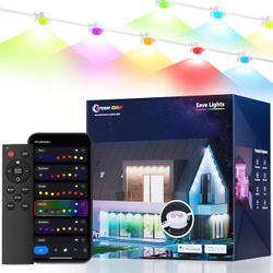 Permanent Outdoor Lights, 100ft with 80 LED Lights, RGBCW Cool Warm Light Smart Permanent Outdoor Lights, APP/Voice/Remote IP67 Waterproof