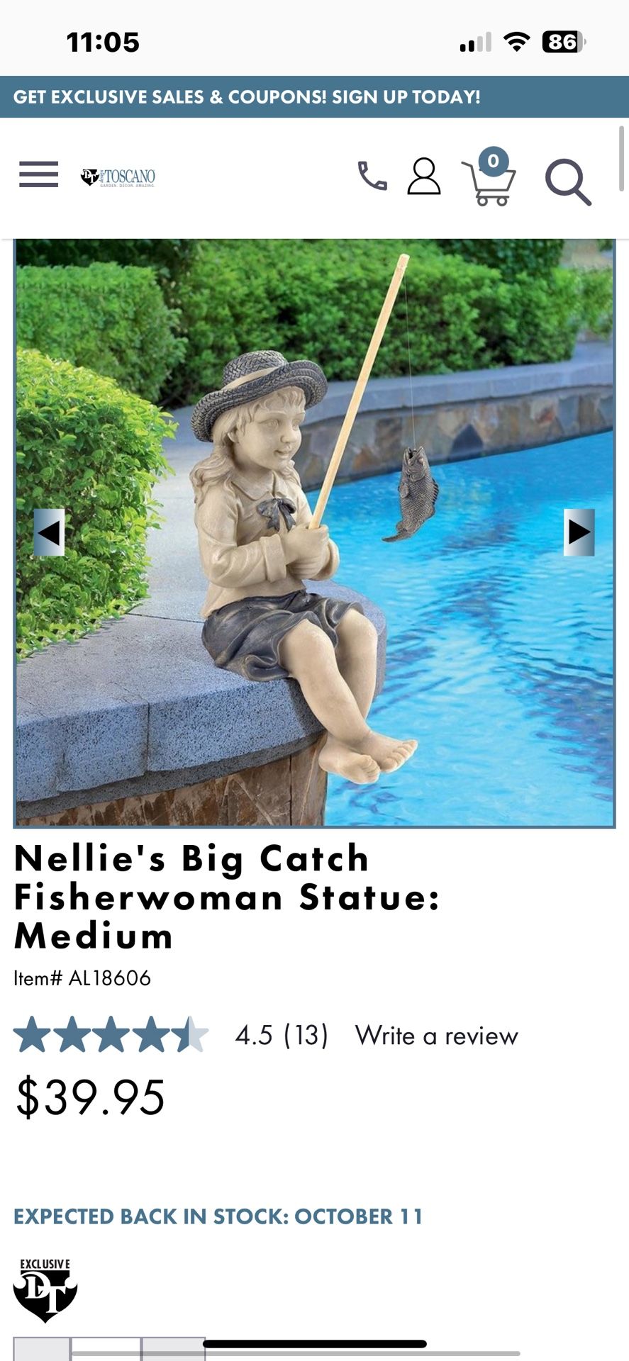 Fishing Girl Statue