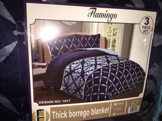 New 3 pc King Borrego Blanket