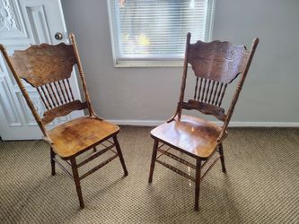 Vintage Solid Wood Chairs – $45 Each or $80 for the Pair