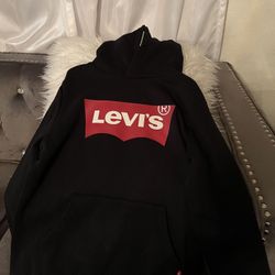 Boys Black Levi Hoodie Size Small And Medium