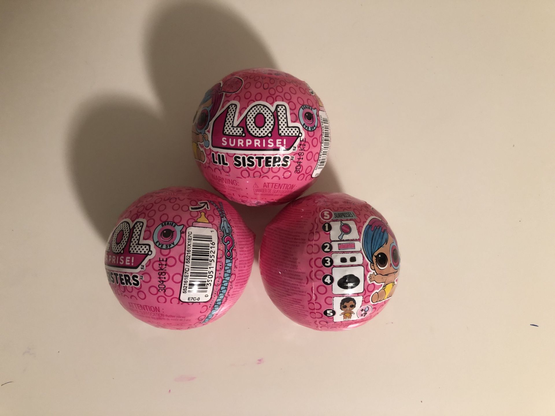 Lot of 3 LOL Surprise Lil Sister balls
