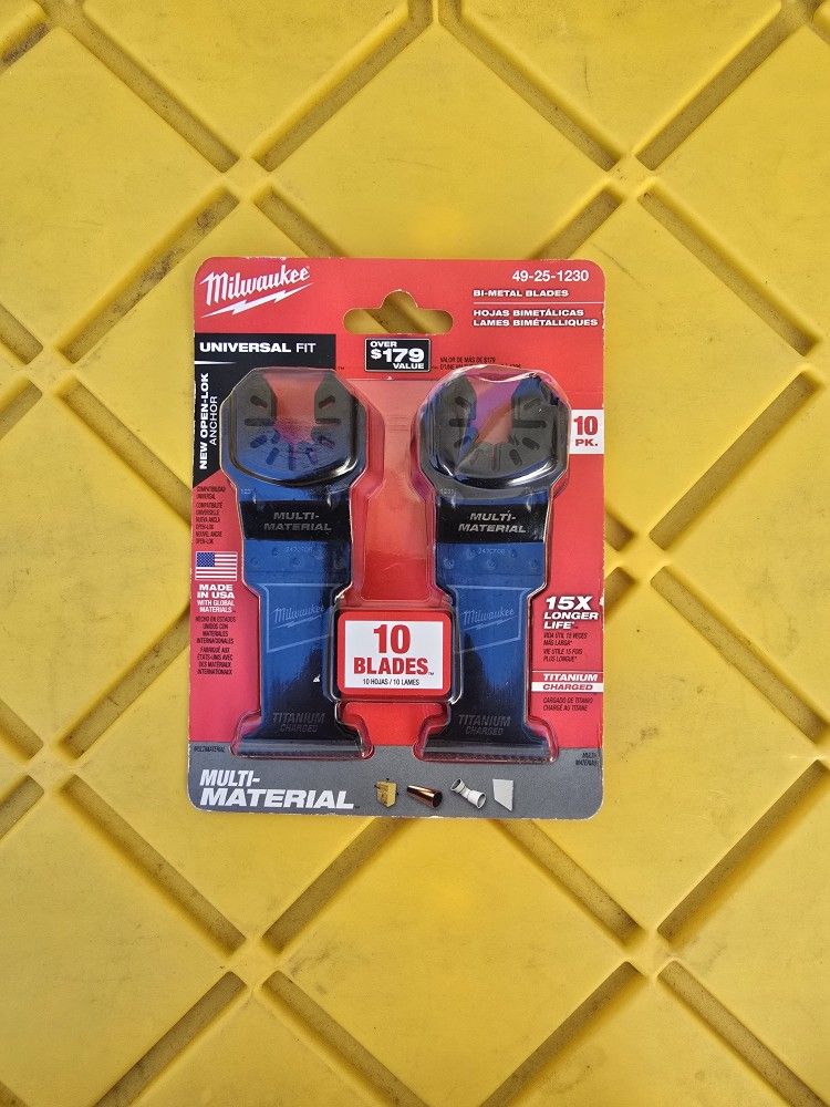 Milwaukee
1-3/8 in. Titanium Bi-Metal Universal Fit Wood and Metal Cutting Multi-Tool Oscillating Blade (10-Pack)