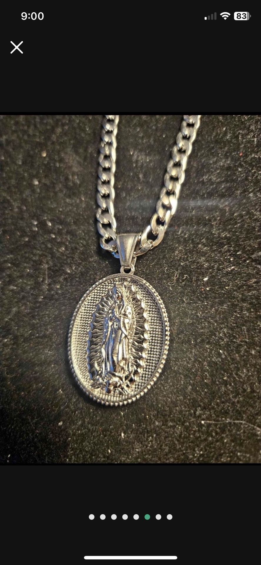 Sterling Silver Virgen De Guadalupe Pendant