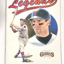  Fall 1990 issue of Legends Sports Memorabilia Price Guide magazine, featuring San Francisco Giants players Will Clark and Mel Ott. The cover artwork 