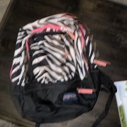 Zebra Print Jansport Backpack 