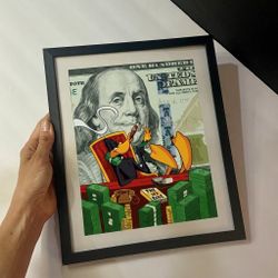 Daffy Duck "10K Rule" Pop Street Art Framed Print ( 10”x12”)
