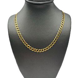 14k Yellow Gold Cuban Link Flat Chain