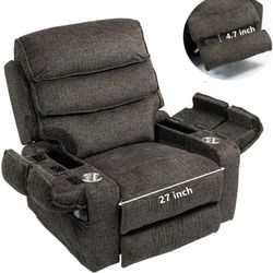 Oversized Lift Recliner with Extended Footrest for Seniors, Heavy Duty Recliners with Heat Massage, Extra Wide Seat, Arm Storage & Cup Holders