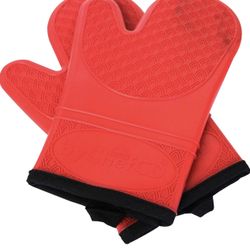 Professional Silicone Oven Mitts/Heat Resistant Gloves Non-Slip