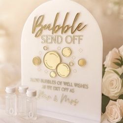 Wedding Decor Bubble Send Off Sign