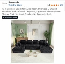 Black Sectional Sofa  (great condition)