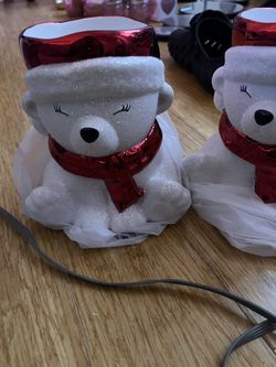 2 B&BW Bear Large Candle Holders