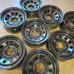 New Each Trailer Wheel Rim 6 Lug 15" Black 6x5.5 Bolt For Tire