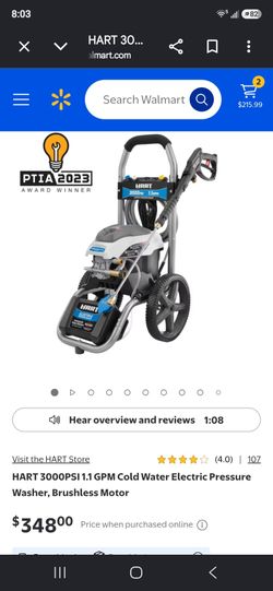 Hart electric pressure washer
