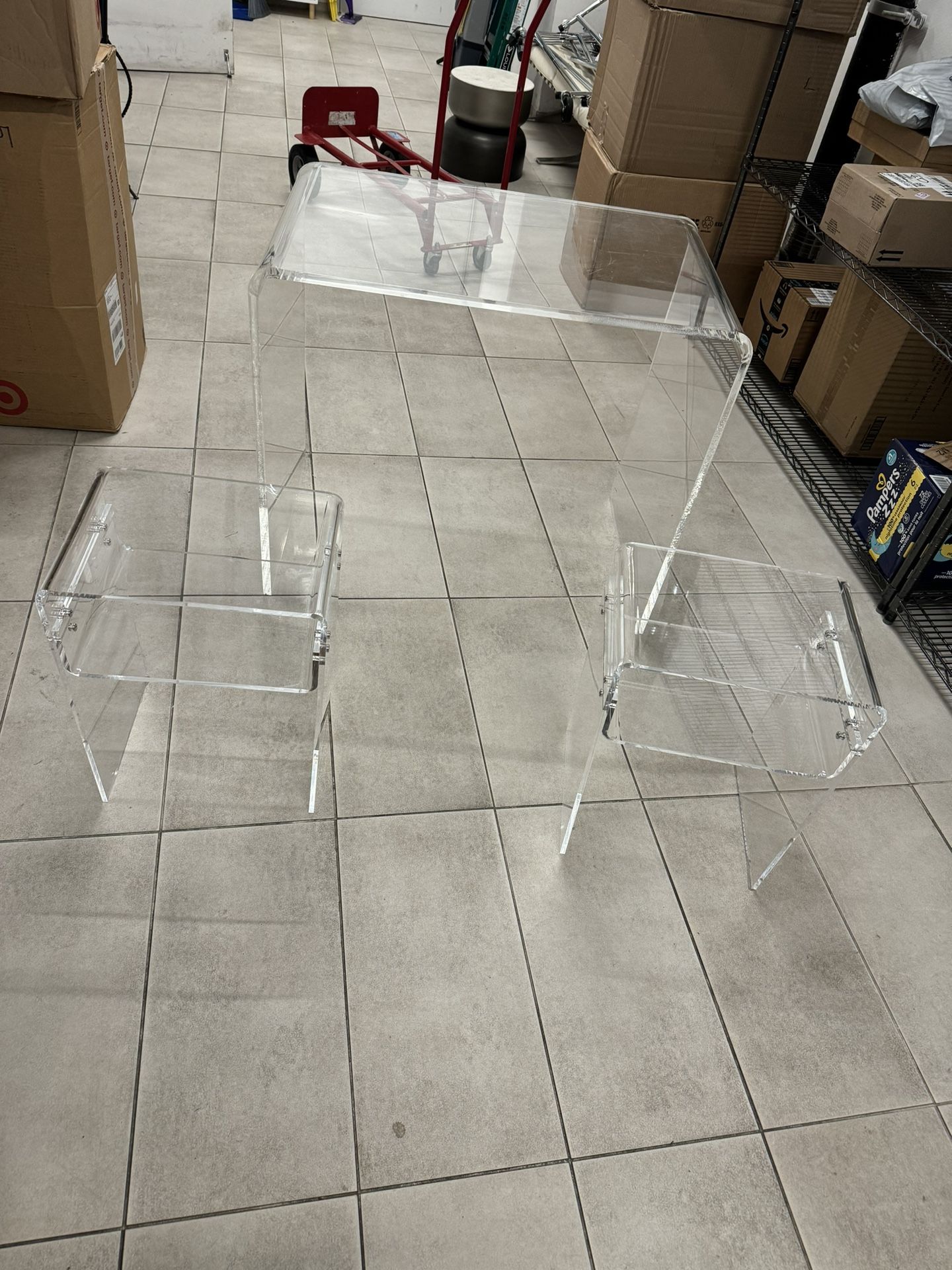 Acrylic Desk And Night Stands 