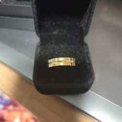 Stainless Steel Gold Band Size 10