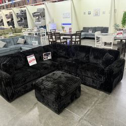 New Black Sectional 