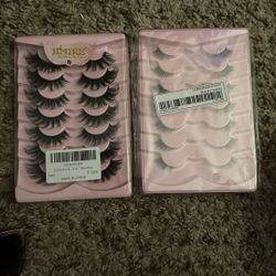 Very long and very short false strip lashes