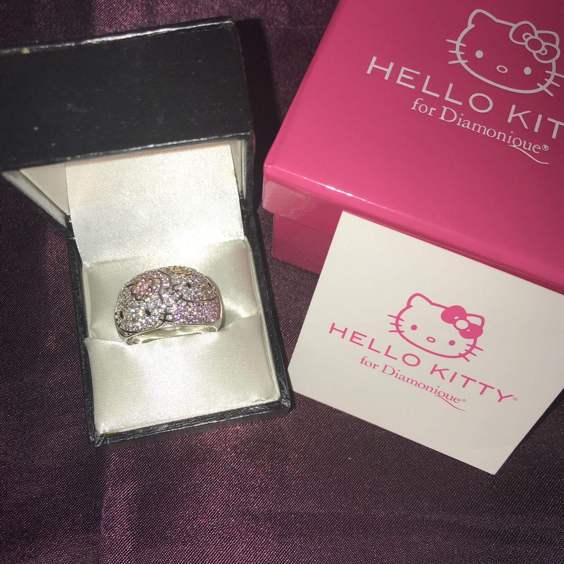 Sterling Silver Hello Kitty Diamonique Ring