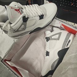 New Jordan 4 white cement size 9.5 with proof of purchase 