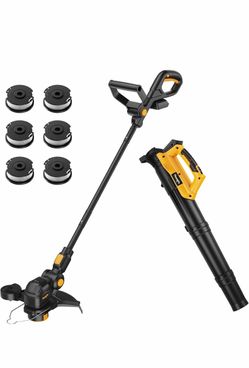Combo de herbicida inalámbrico y soplador de hojas compatible con batería Dewalt de 20 V 12 Inch String Trimmer with Auto Line Feed, 400 CFM 130 MPH H