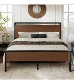Queen metal brown bed frame