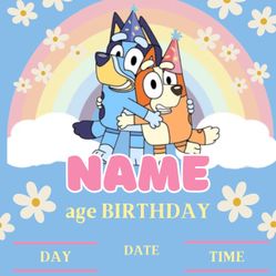Custom Bluey Invite