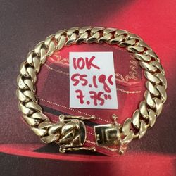 10K Solid Gold 🇨🇺 Links Bracelet For Wedding 55.1Gr 7.75 Inches Long 