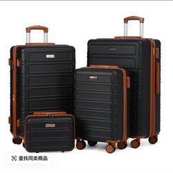 4-Piece Hardshell Luggage Set with Spinner Wheels - Brand New Black, OBO