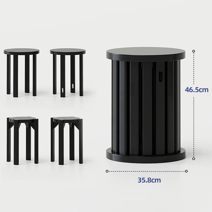 Nordic Solid Wood Stools Stackable 4-pieces Combination Portable Dining Stools Dress Makeup Stools for Living Room Furniture