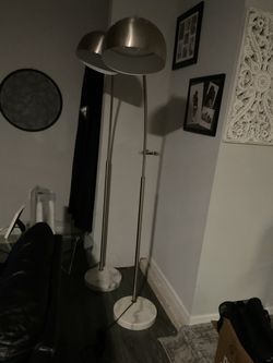 Pair of Modern Floor Lamps with Marble Base