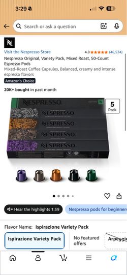 Nespresso pods for original machine