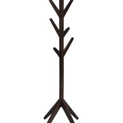 MARGARET SOLID WOOD COAT RACK CLOTHING HANGER CAPPUCCINO