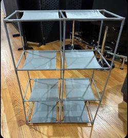 4 Tier Fabric shelf with plastic frame