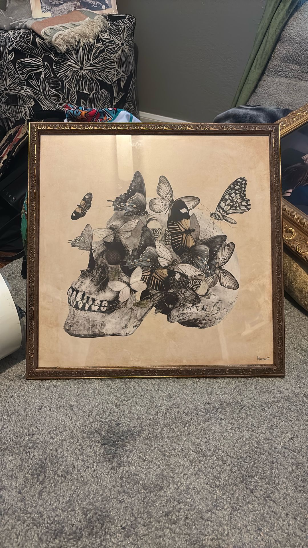 Framed Skull Art