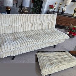 BEIGE Corduroy Multi-Functional Click Clack Plush Futon
