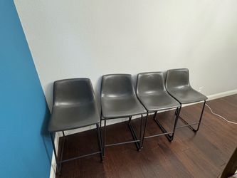 Set of 4 Faux Leather Bar Stools