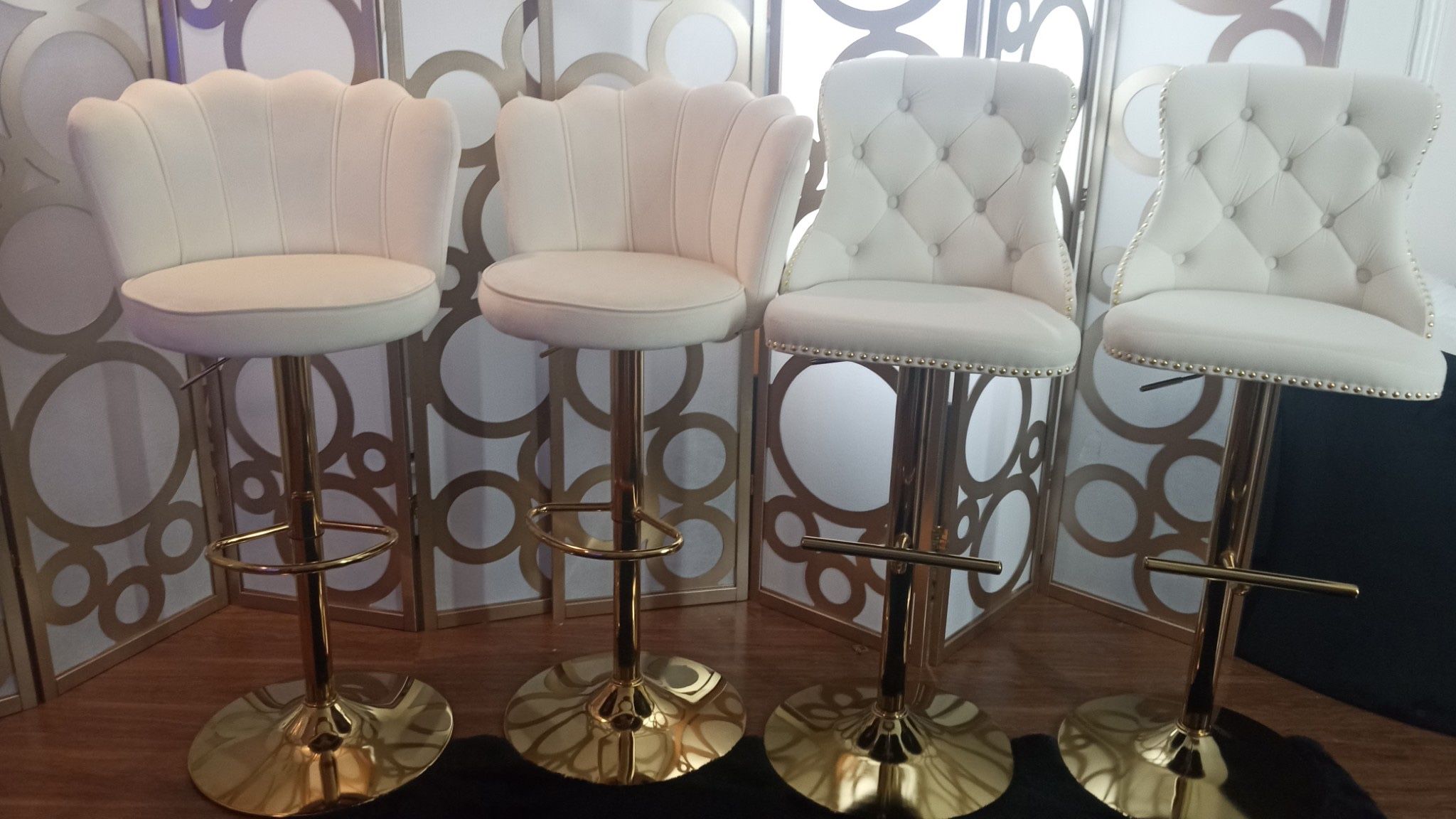Four Cream Bar Stools